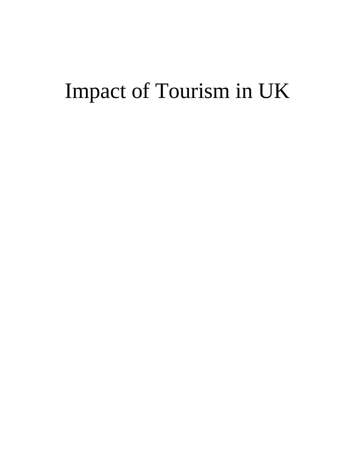 tourism in uk essay