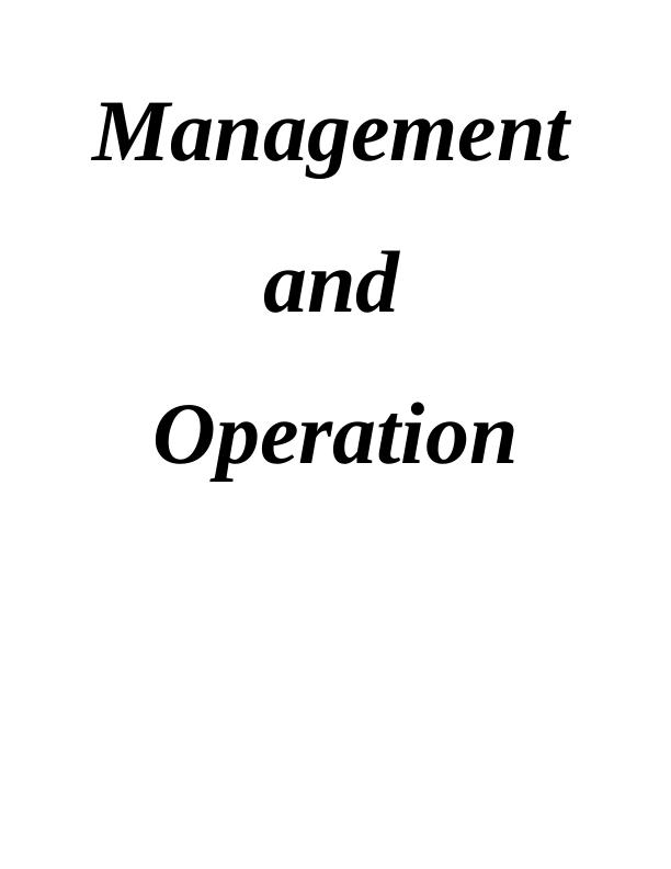 Management and Operation -  M&S_1