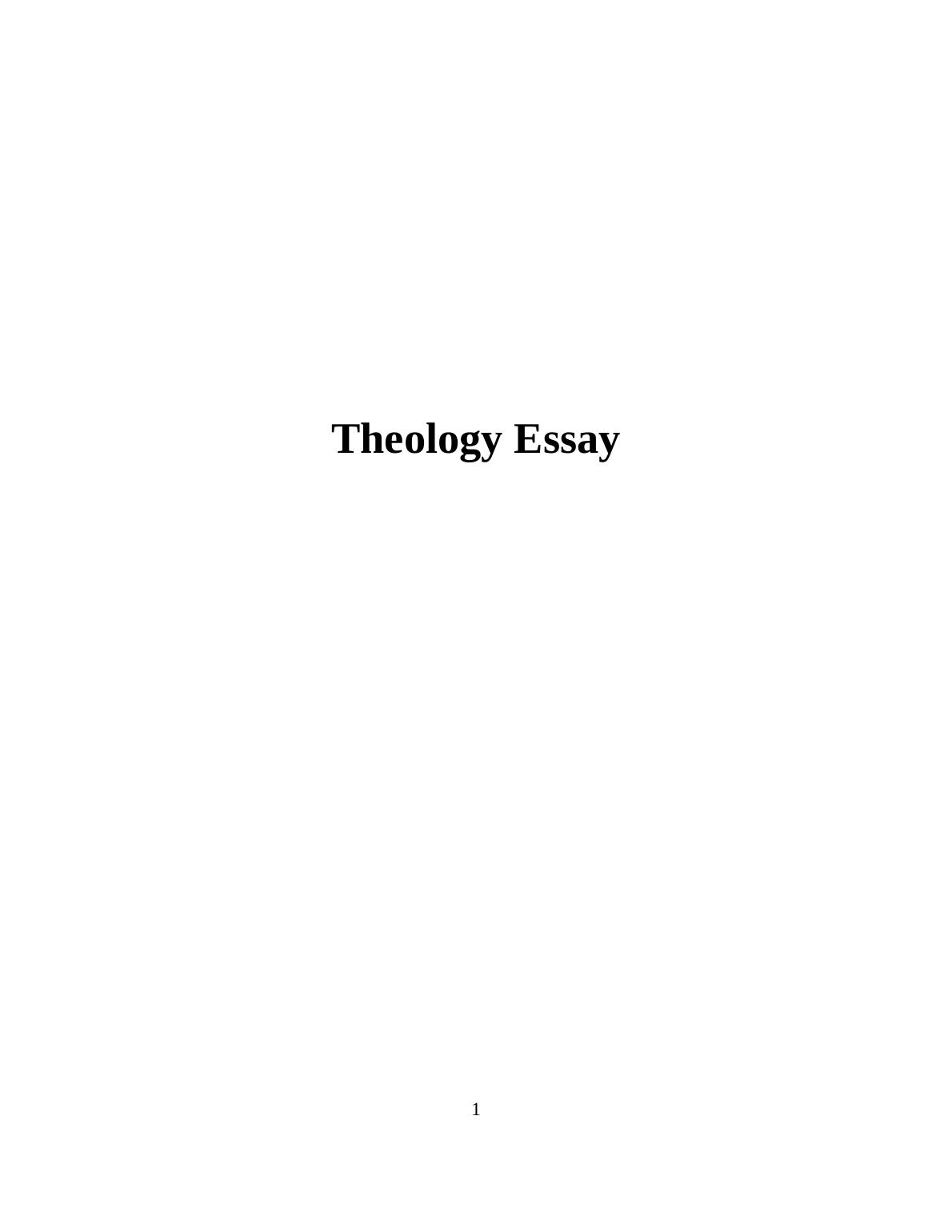 essay about theology subject
