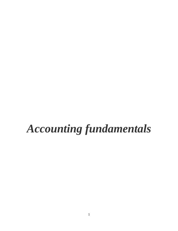 Accounting Fundamentals: Final Accounts and Ratio Analysis_1