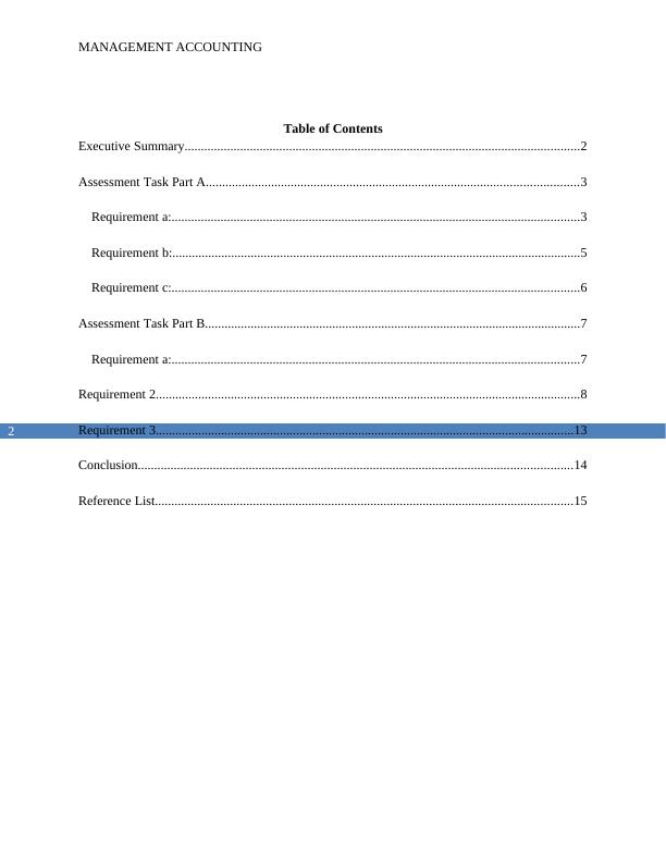 Management Accounting Assignment (Sample)_2