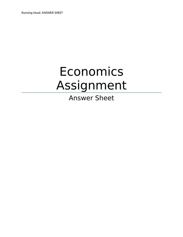 economics assignment sample