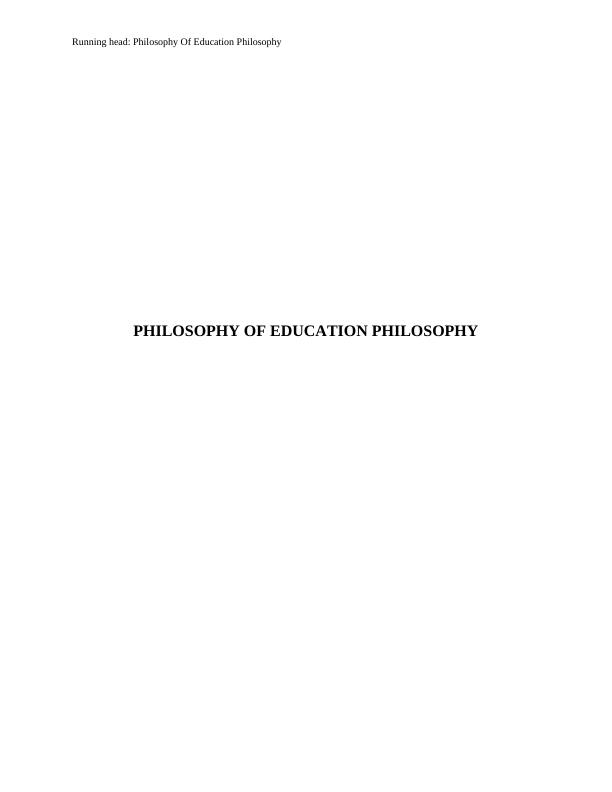 Philosophy Of Education Philosophy_1