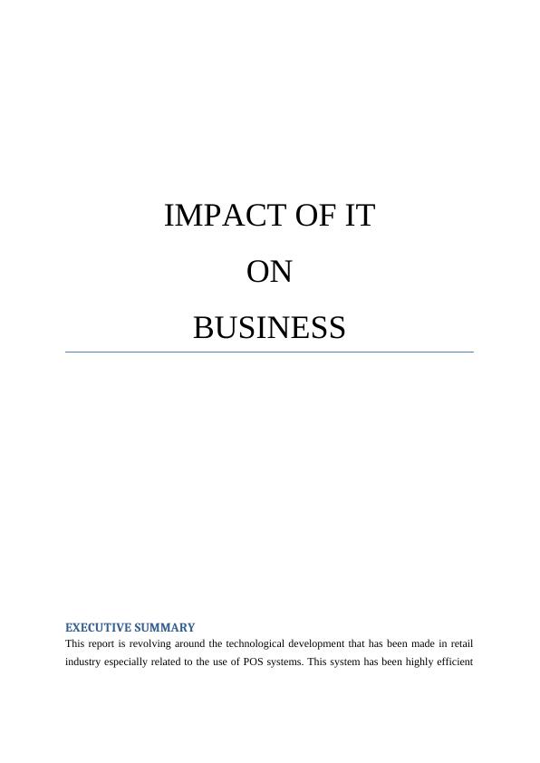Impact of IT on Business: Advantages and Disadvantages of POS System_1