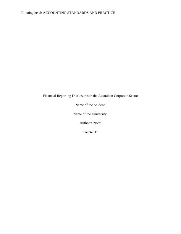 Financial Reporting Disclosures in the Australian Corporate Sector_1