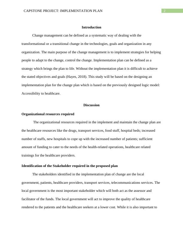 Capstone Project: Implementation Plan