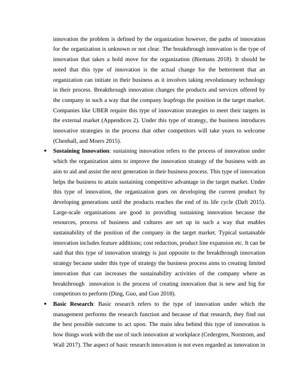 Importance of Innovation and UBER's Breakthrough Innovation Strategy