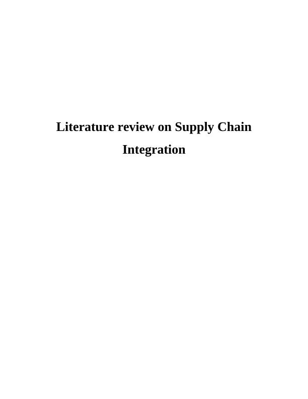 Importance Of Supply Chain Integration