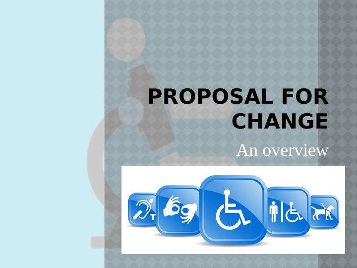 Proposal For Change: Improving Accessibility For Disabled Individuals ...