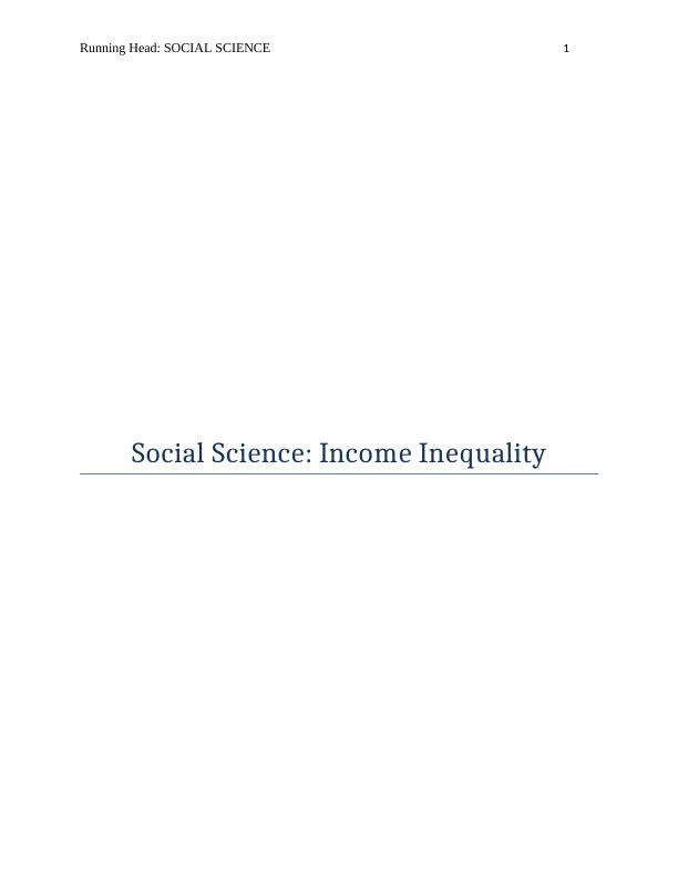 inequality as a social problem research paper