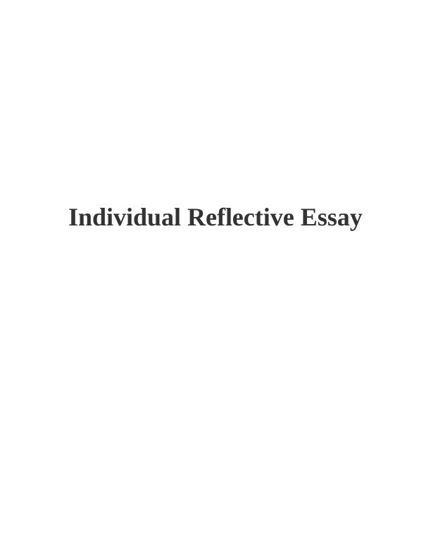 individual reflection on group work essay