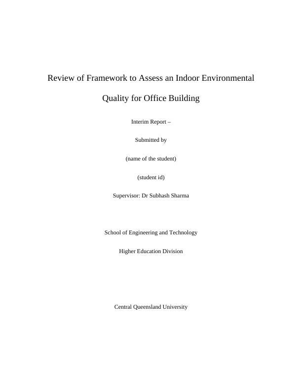 indoor environmental quality thesis