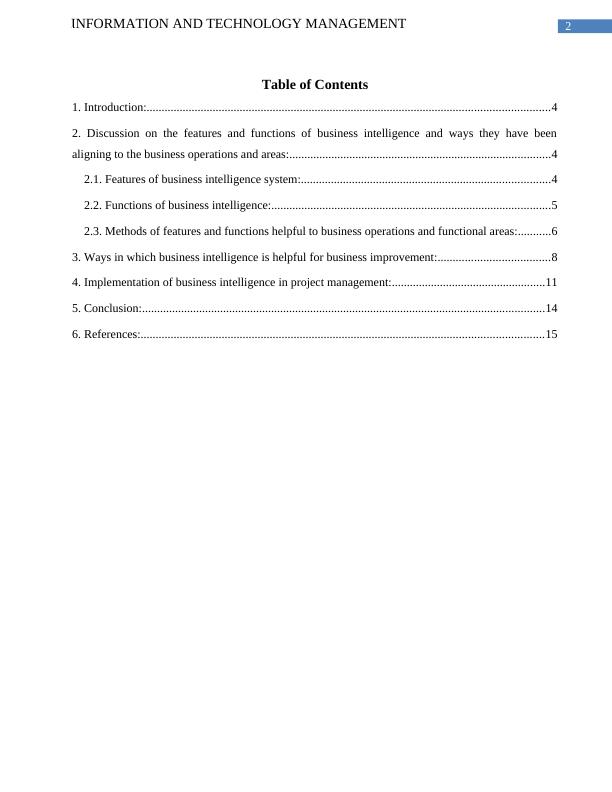 Information and Technology Management: Business Intelligence System_3