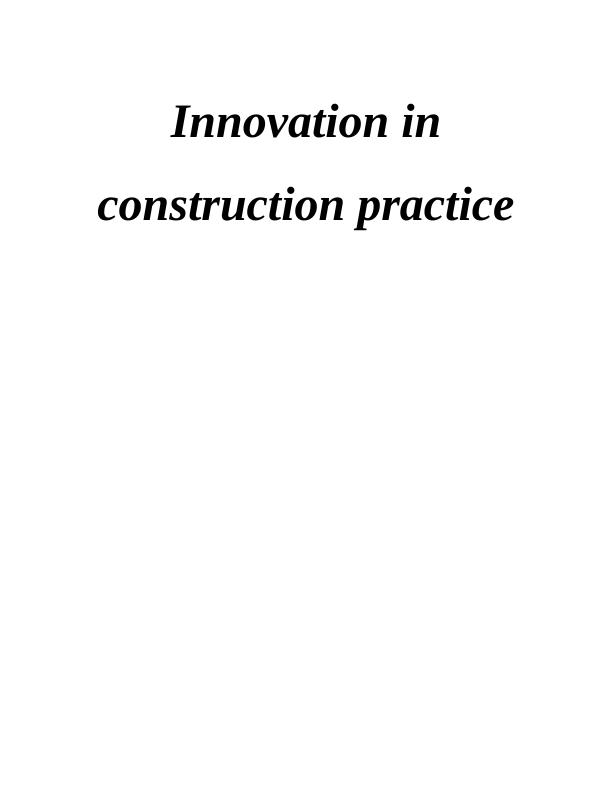 Innovation in Construction Practice: BIM, Cloud Services, and Sensing Technologies_1