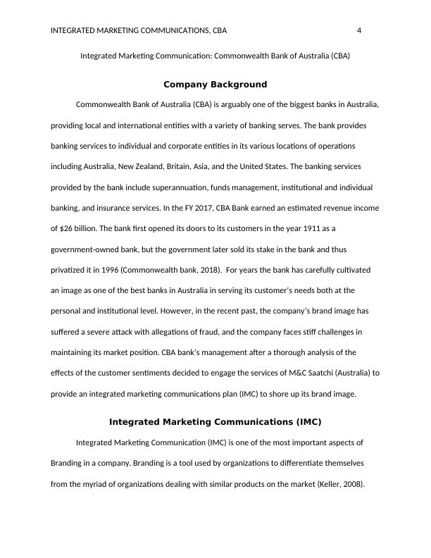 Integrated Marketing Communication: Commonwealth Bank of Australia (CBA)_4