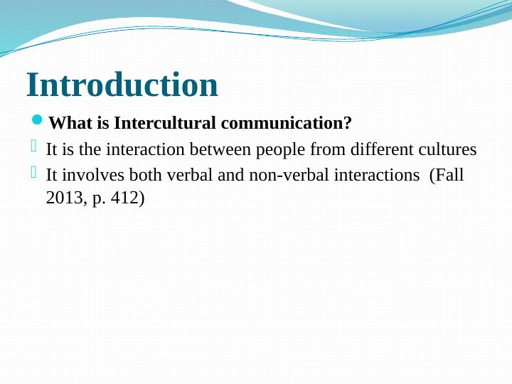 intercultural communication introduction speech