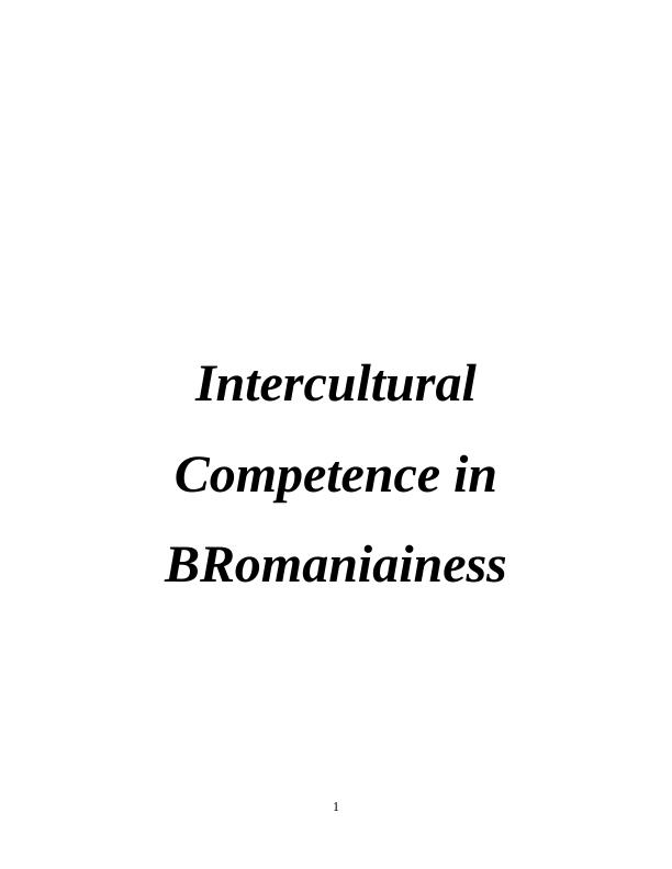 Intercultural Competence in Business - Project 2_1