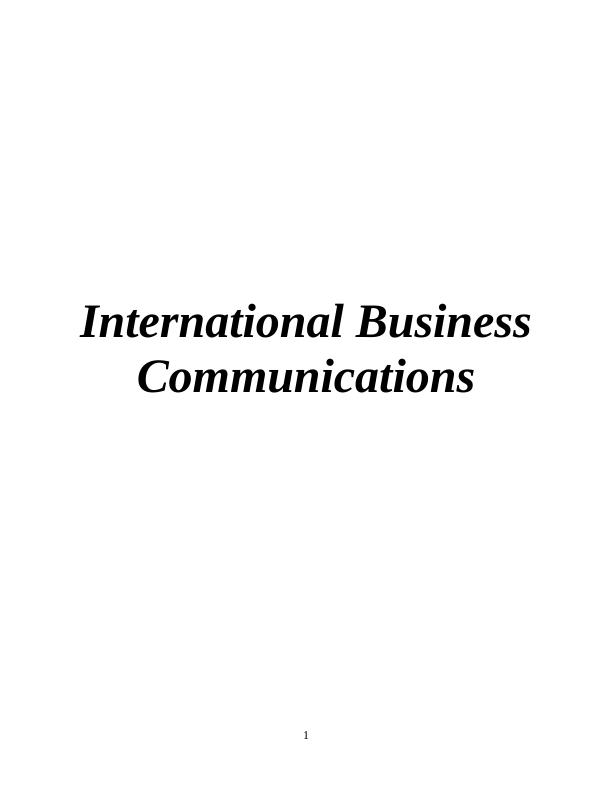 International Business Communications: Strategies for Succeeding in a ...