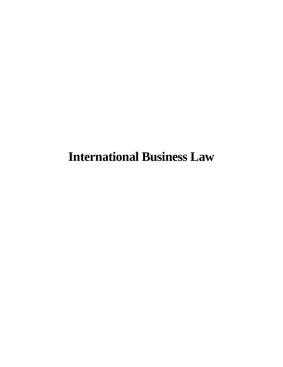 international business law case study