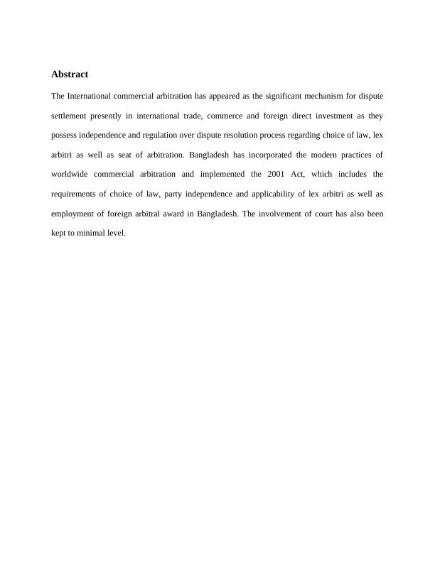 Issues in Jurisdiction, Choice of Law and Lex-Arbitri Provisions in International Commercial Arbitration under Arbitration Act, 2001 in Bangladesh_2