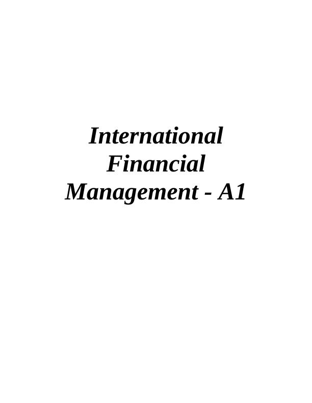 International Financial Management in Unilever - A1_1