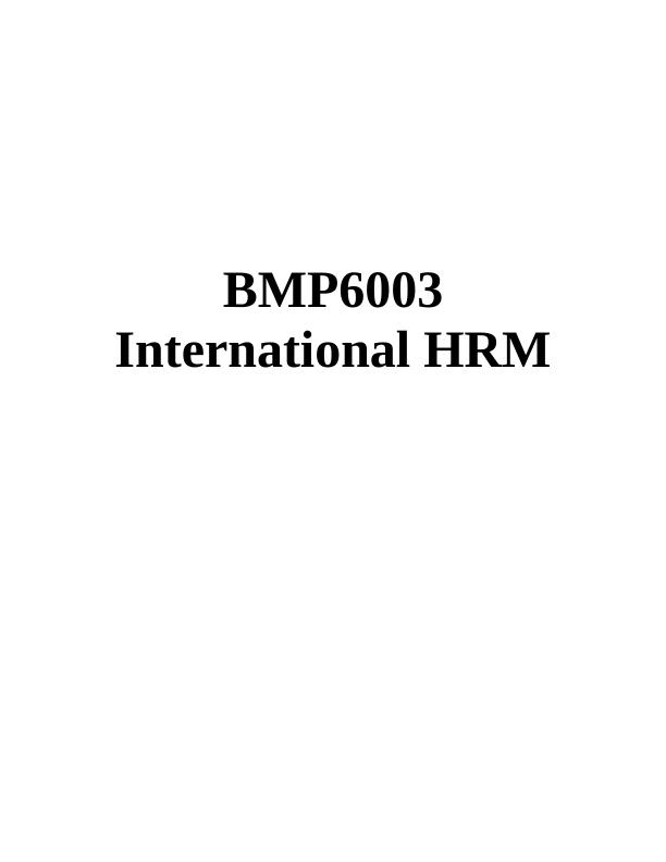 International HRM Issues and Cultural Challenges in Global Business Expansion_1