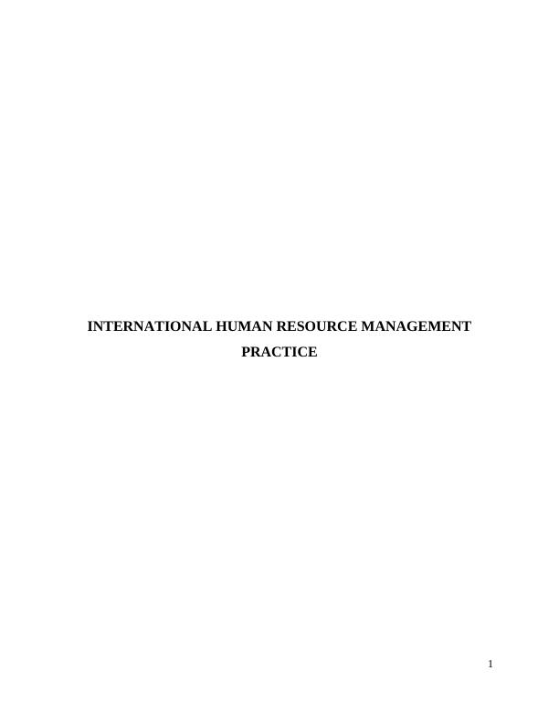 International Human Resource Management Practice_1