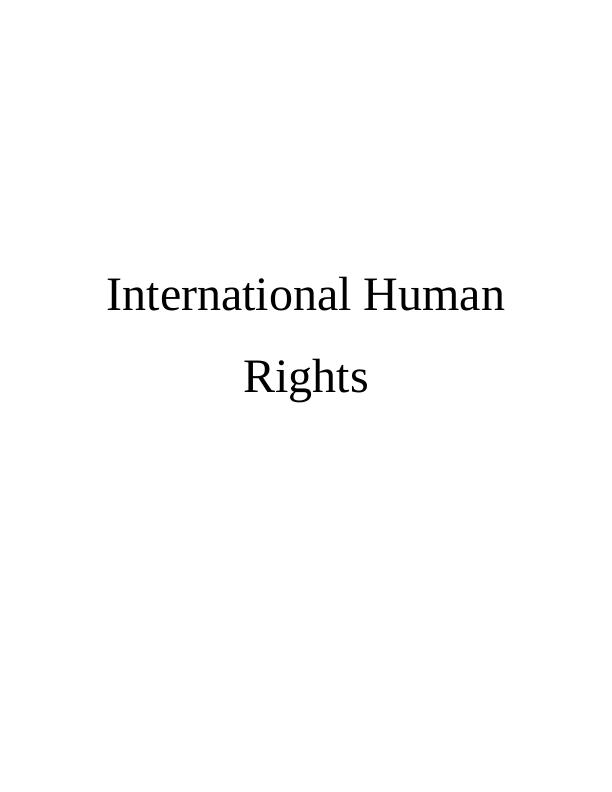 International Human Rights: Administering the International Legal Order_1