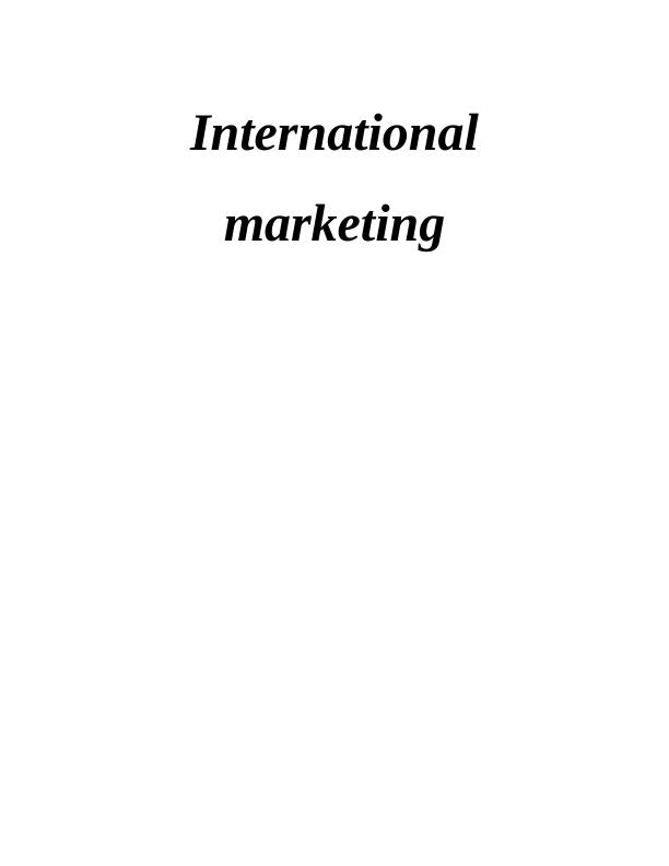 International Marketing: Approaches, Strategies, and Implications for Cafe Pod_1