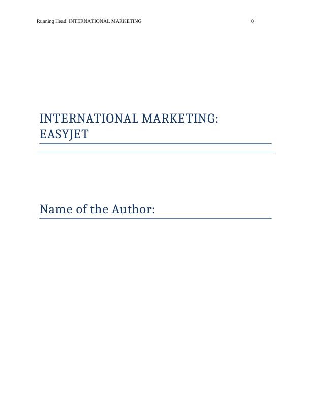 International Marketing: EasyJet_1
