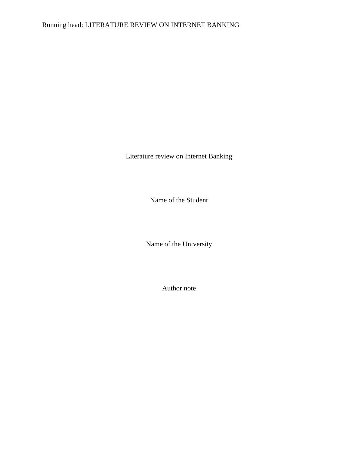 literature review about e banking