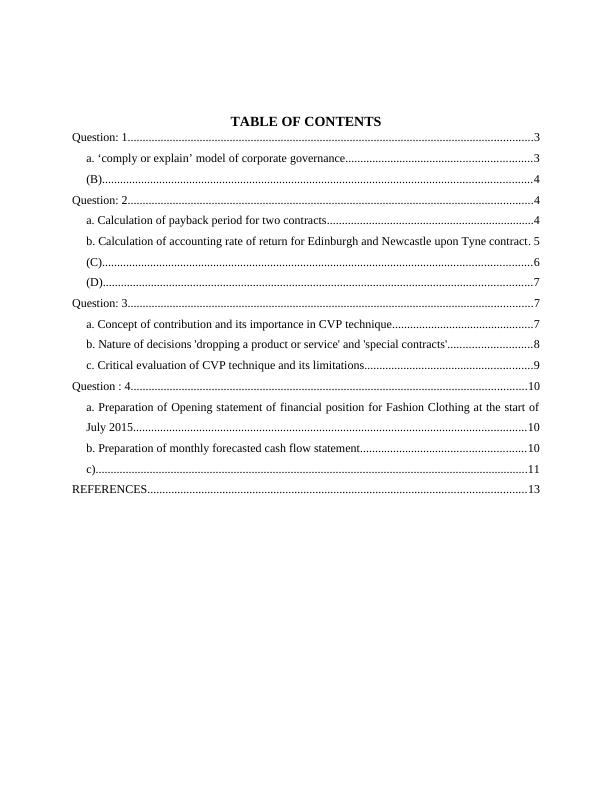 Introduction to Finance Corporate Governance, Investment Appraisal