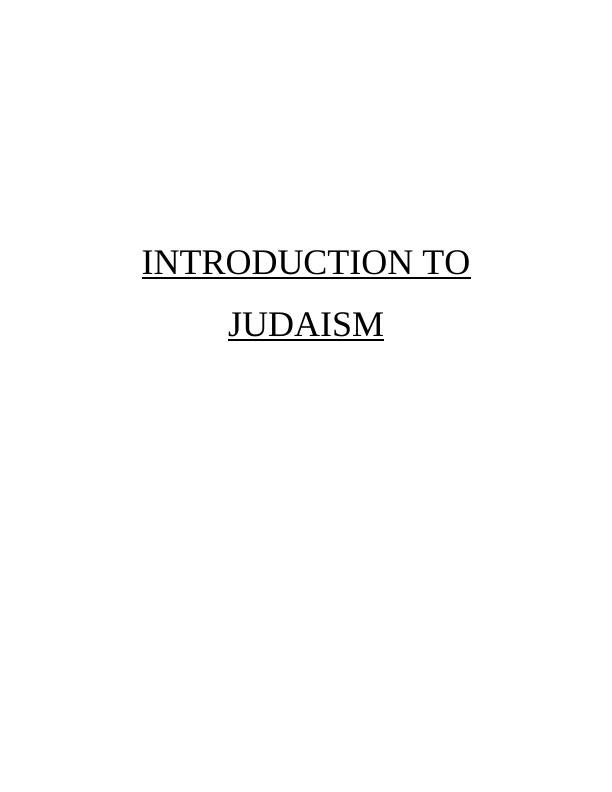 judaism essay introduction