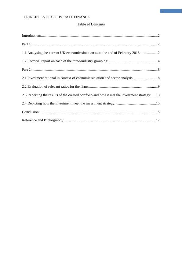 Investment Opportunities in UK Economic Situation and Sector Analysis
