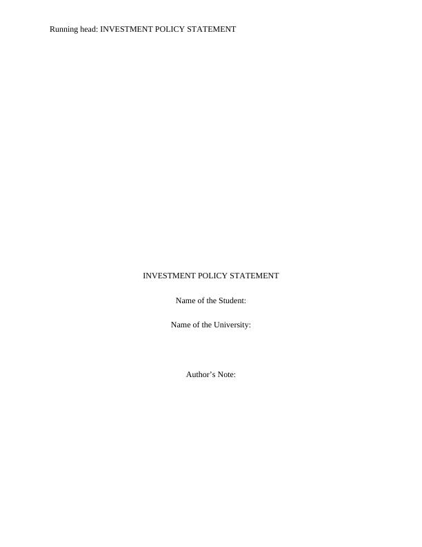 Investment Policy Statement for Retirement Savings Plan_1
