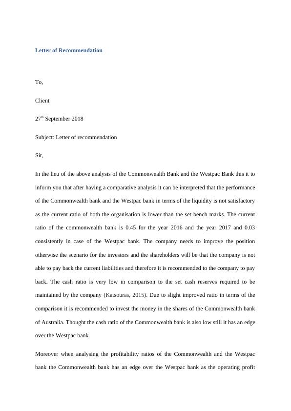 Letter of Recommendation for Investment in Commonwealth Bank and Westpac Bank_2