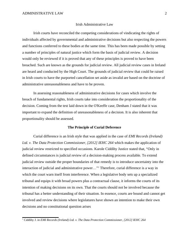 Irish Administrative Law Principles of Judicial Review