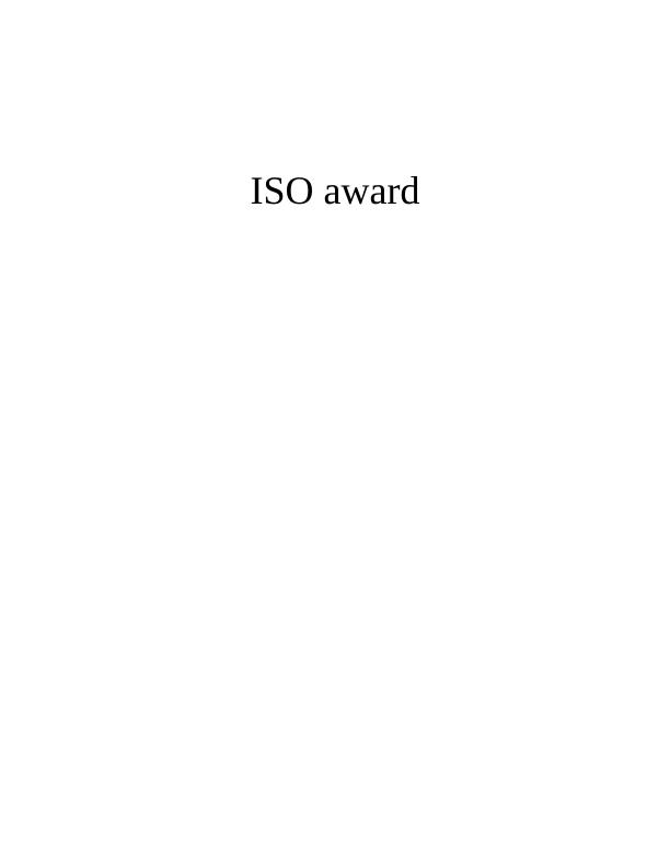 Rationalization for ISO Award and Certification_1