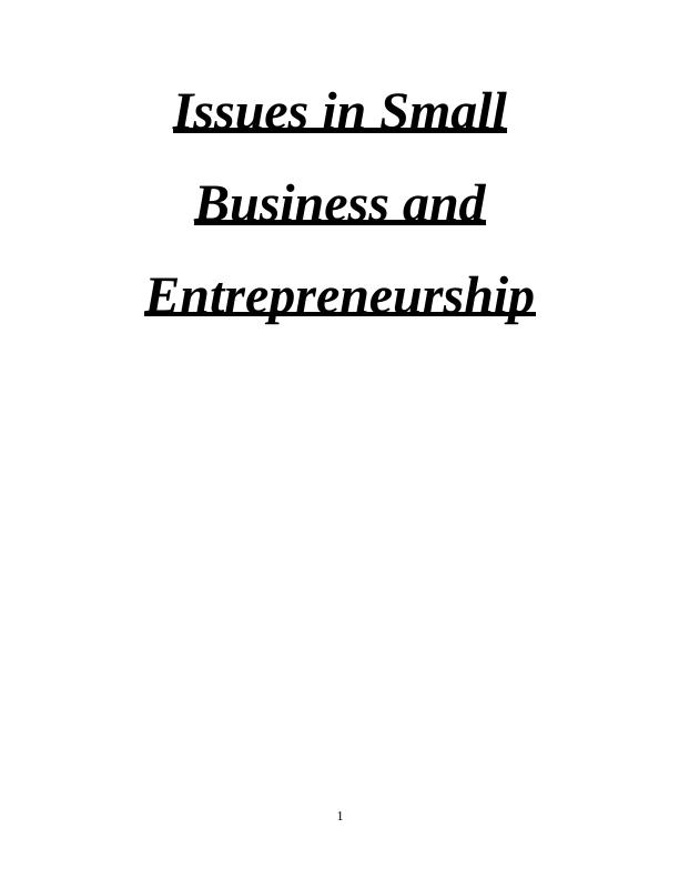 Issues in Small Business and Entrepreneurship_1