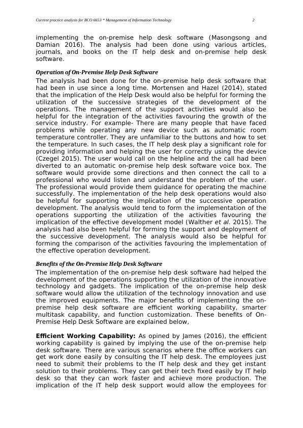 Comparative Analysis of IT Help Desk Current Practices and Literature Review