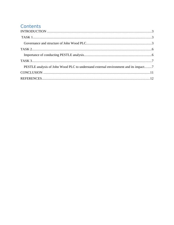 Business Environment: Governance and PESTLE Analysis of John Wood PLC