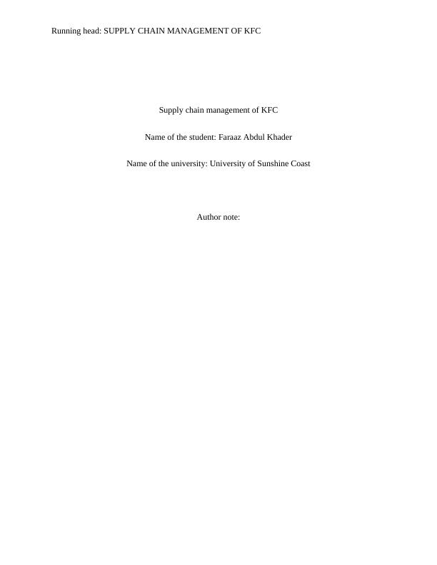 Supply Chain Management of KFC_1