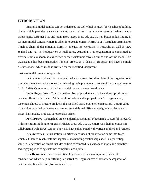 Business Model Canvas and SWOT Analysis of Kmart