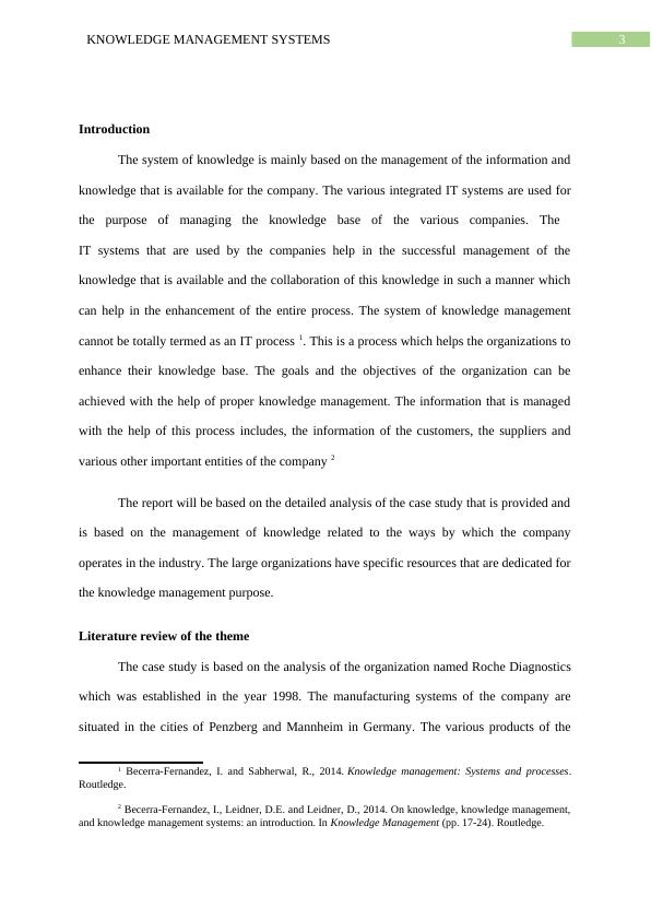 Knowledge Management Systems - Case Study Analysis | Desklib