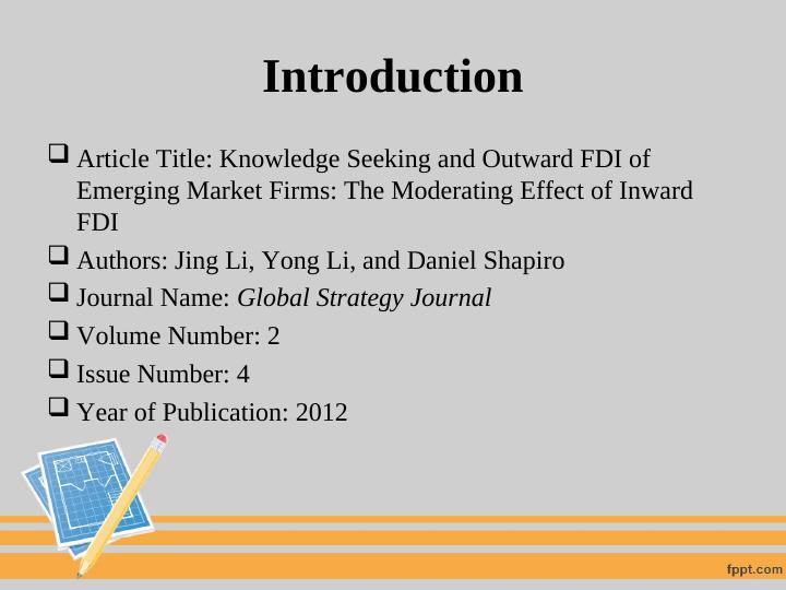Knowledge Seeking and Outward FDI of Emerging Market Firms: The Moderating Effect of Inward FDI - Article Review_2