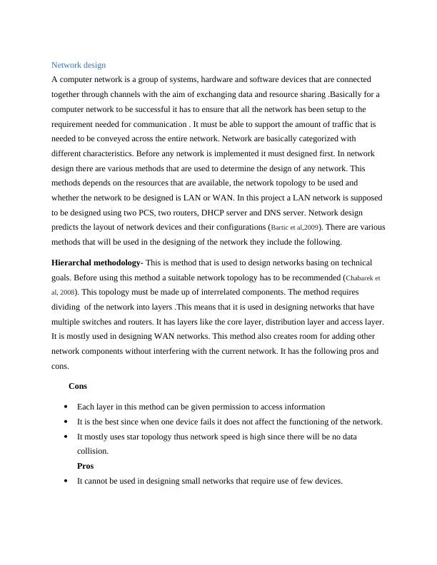 Network Design for LAN Methods and Topologies