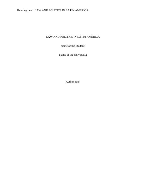 Law and Politics in Latin America_1
