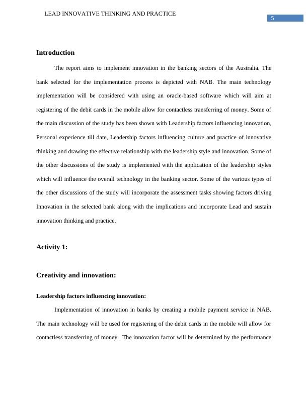 Lead Innovative Thinking and Practice in Banking Sector - NAB Case Study_6