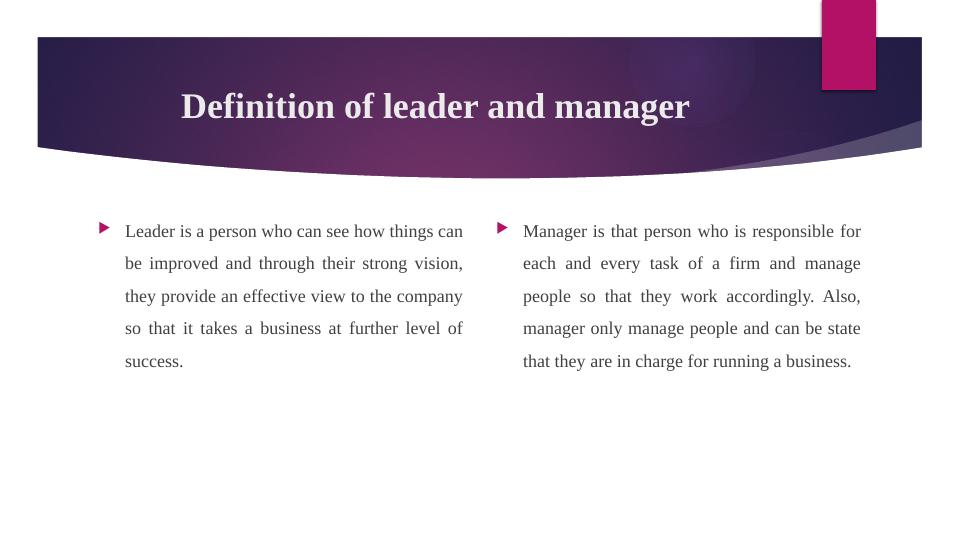 Role Of Leader And Manager In Management And Operations: Marks And Spencer