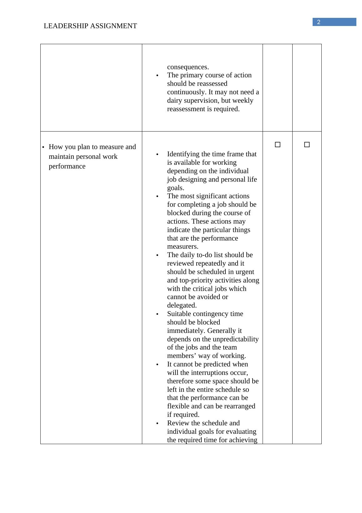 leadership assignment